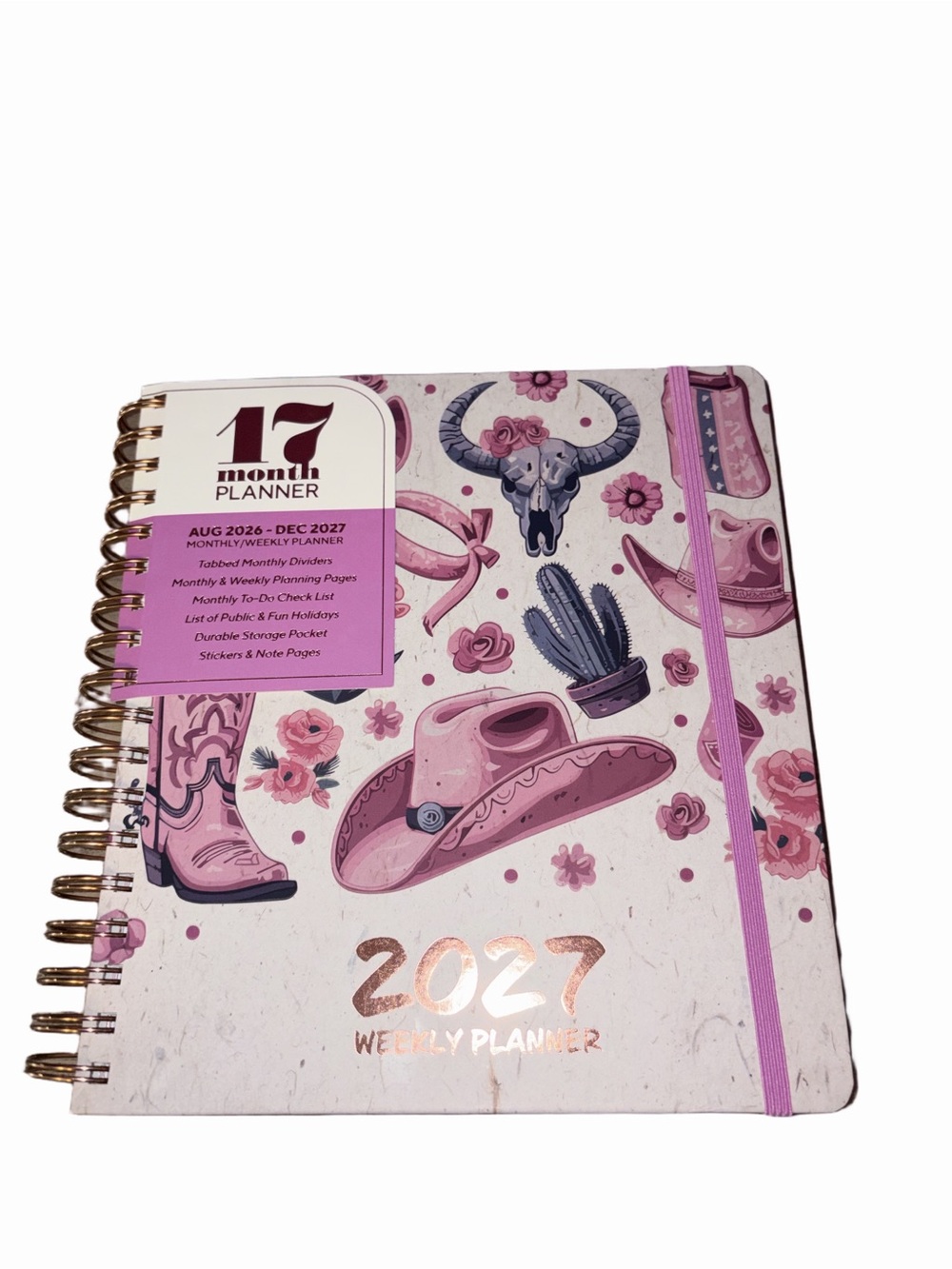 🆕💜17-Month Pink Cowgirl Planner | Western Design | Weekly & Monthly Agenda